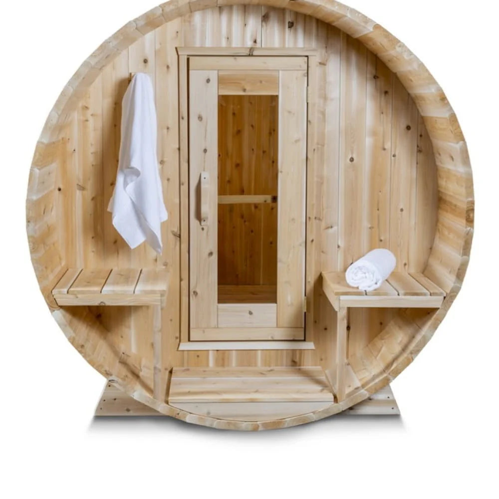 Dundalk Leisurecraft Canadian Timber Serenity Barrel Sauna with Porch