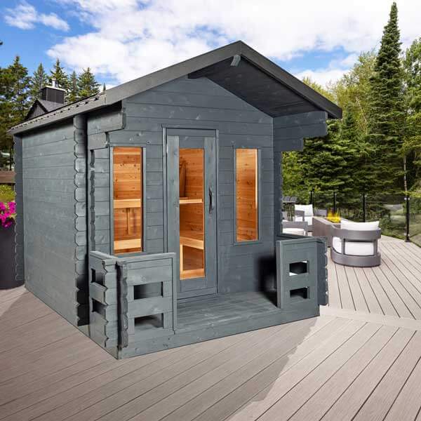 Dundalk Leisurecraft Canadian Timber Georgian Cabin Sauna with Porch