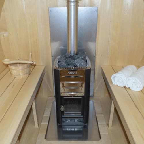 Dundalk Leisurecraft Canadian Timber Serenity Barrel Sauna with Porch