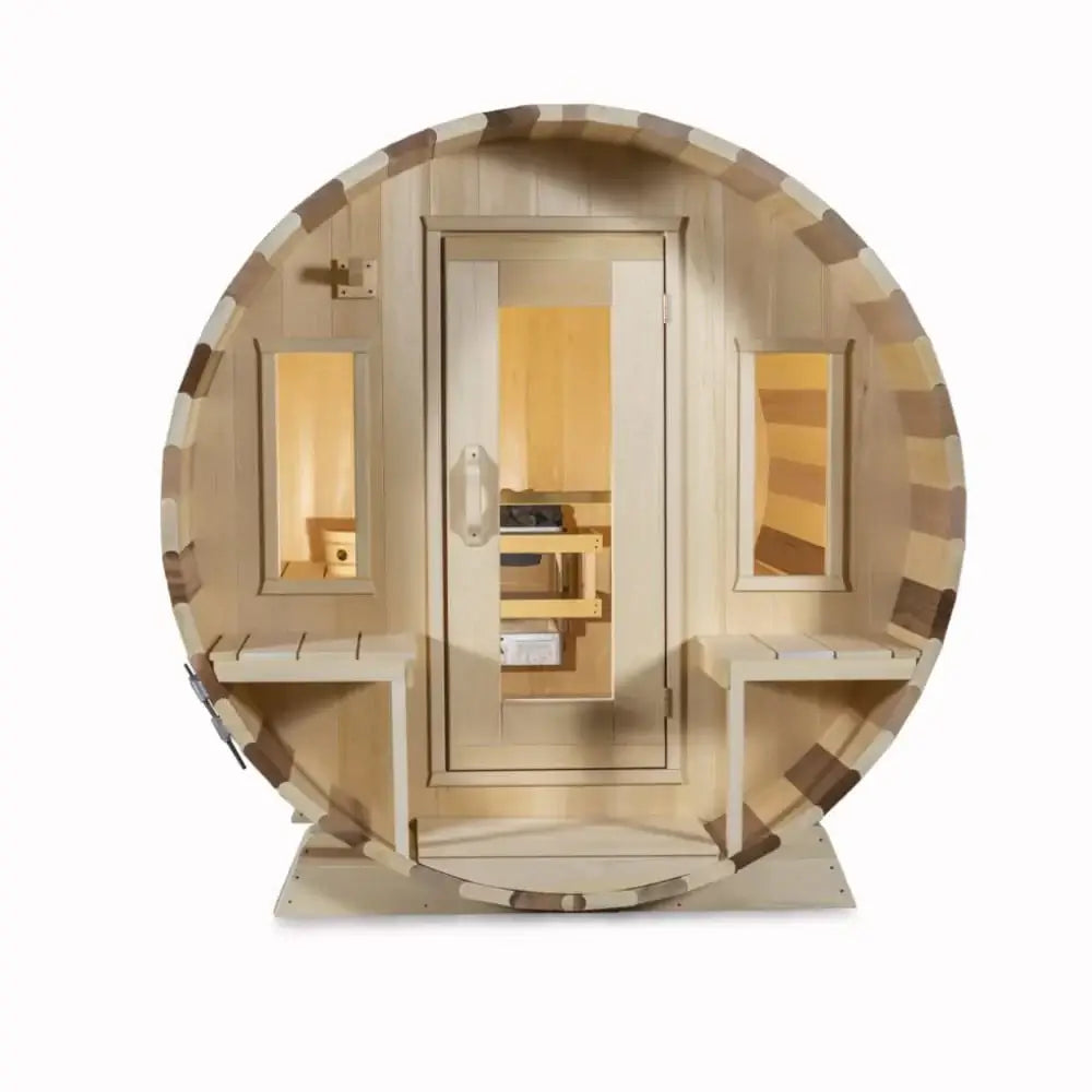 Dundalk Leisurecraft Canadian Timber Tranquility Barrel Sauna w/ Porch