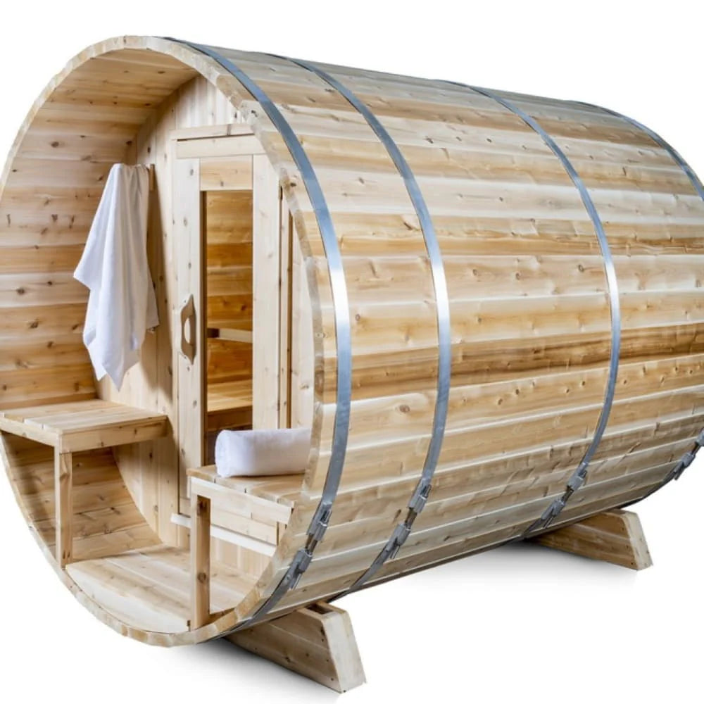 Dundalk Leisurecraft Canadian Timber Serenity Barrel Sauna with Porch