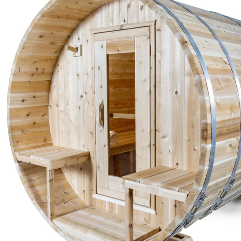 Dundalk Leisurecraft Canadian Timber Serenity Barrel Sauna with Porch