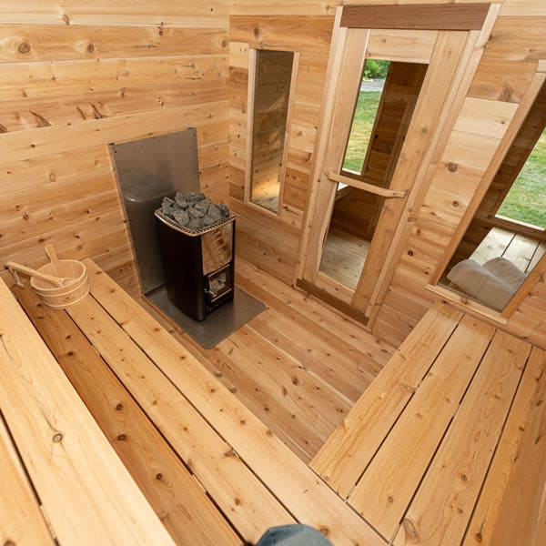 Dundalk Leisurecraft Canadian Timber Georgian Cabin Sauna + Changeroom