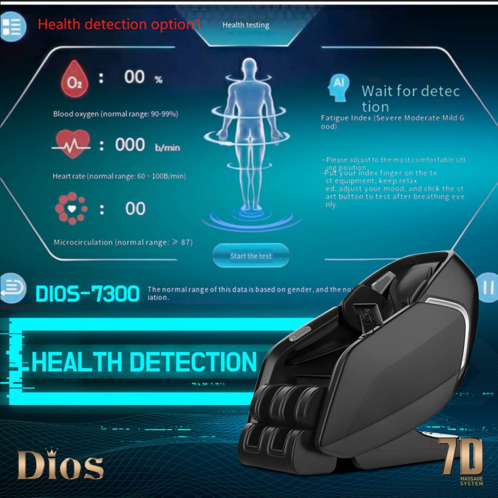 Dios Massage Chair 7D Dual Core Air Roller SL-track with 3D Calf Kneading Dios-7300 Gray/Brown