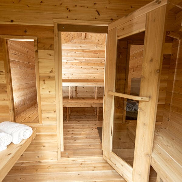 Dundalk Leisurecraft Canadian Timber Georgian Cabin Sauna + Changeroom