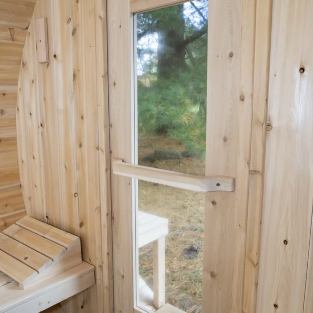 Dundalk Leisurecraft Canadian Timber Serenity Barrel Sauna with Porch