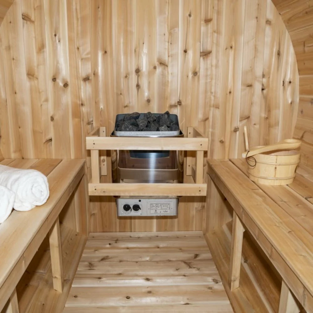 Dundalk Leisurecraft Canadian Timber Serenity Barrel Sauna with Porch