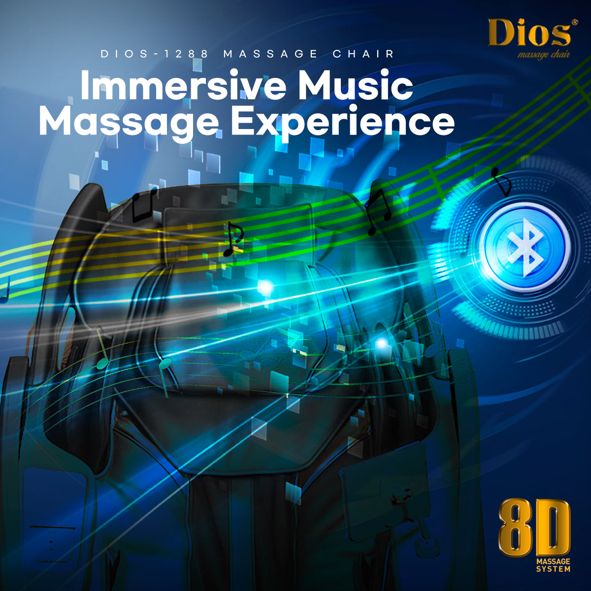 Dios Massage Chair 8D Dual Air Tech Touch Roller SL-track with Brain Relaxation Program Dios-1288 Brown(Taupe)