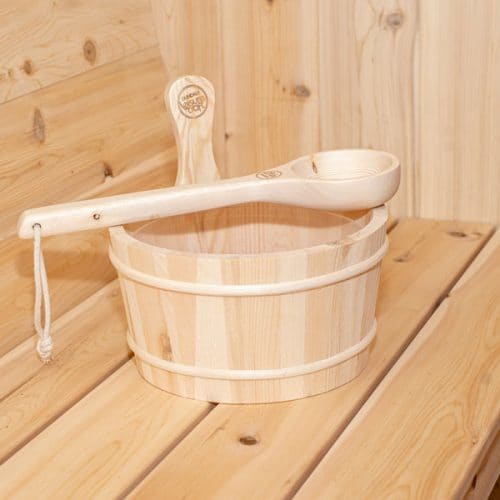 Dundalk Leisurecraft Canadian Timber Tranquility Barrel Sauna w/ Porch