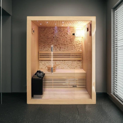 SunRay Rockledge 2-Person Luxury Indoor Traditional Sauna with 4.5kW Harvia Heater