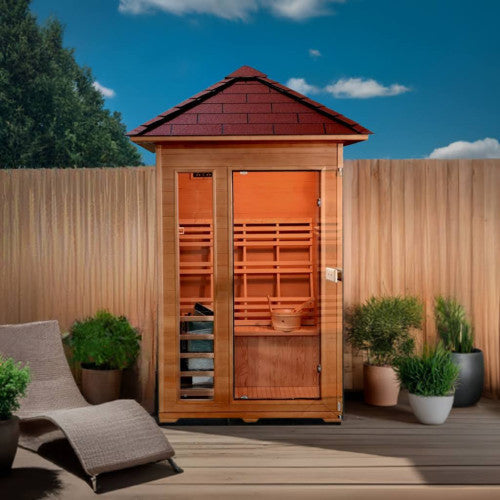 Sunray Bristow 2-Person Outdoor Wet/Dry Traditional Sauna with Harvia Heater