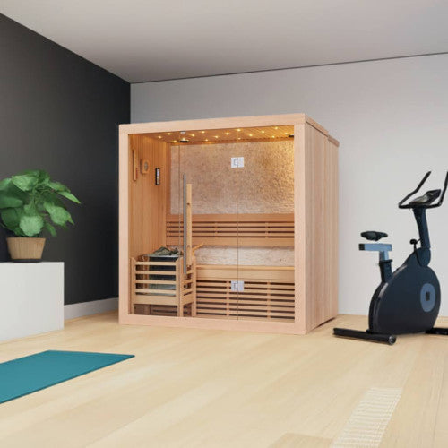 SunRay Westlake 3-Person Luxury Indoor Traditional Sauna with 4.5kW Harvia Heater
