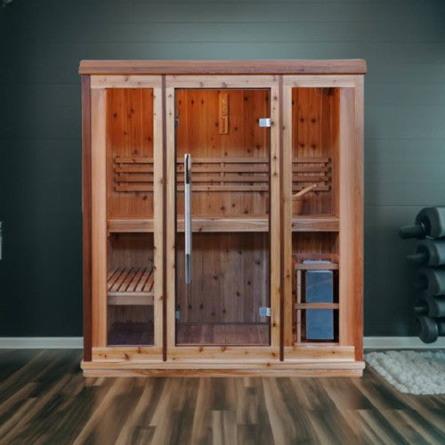 SunRay Hampton 3 Person Indoor Traditional Sauna Double Bench