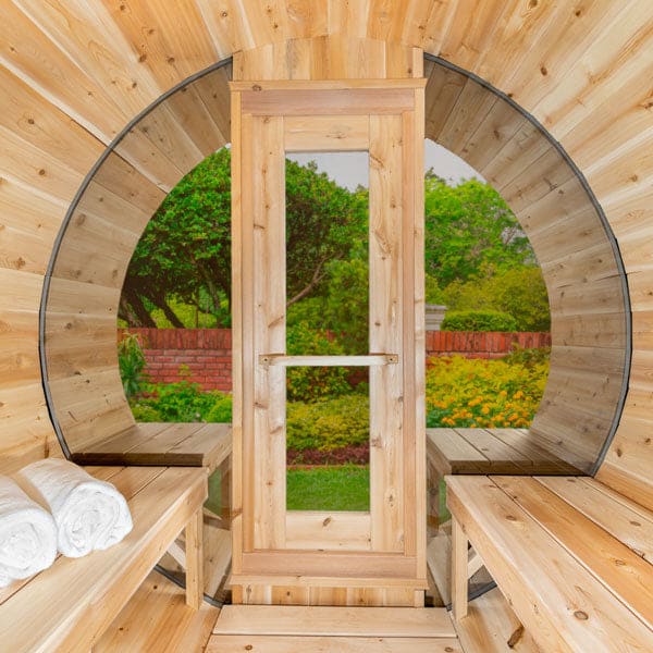 Dundalk Leisurecraft Canadian Timber Serenity MP Barrel Sauna with Porch