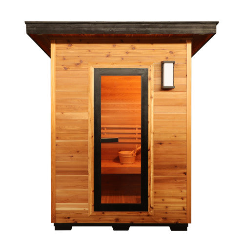 SunRay Seneca 3-Person Contemporary Outdoor Sauna With Harvia Heater