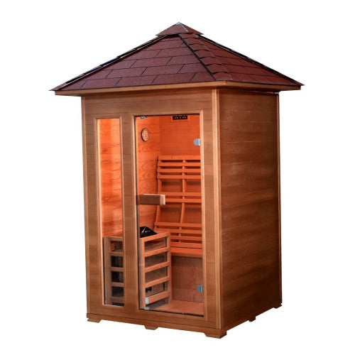 Sunray Bristow 2-Person Outdoor Wet/Dry Traditional Sauna with Harvia Heater