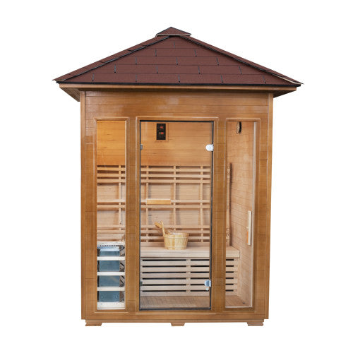 SunRay Waverly 3-Person Outdoor Traditional Sauna With Harvia Heater