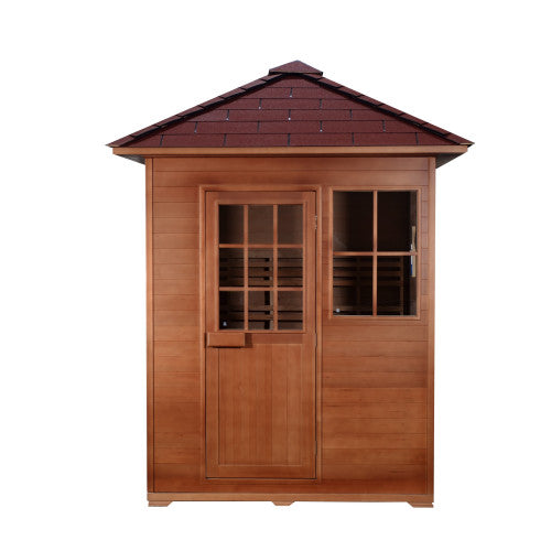 SunRay Freeport 3-Person Outdoor Traditional Wet/Dry Sauna with Harvia Heater