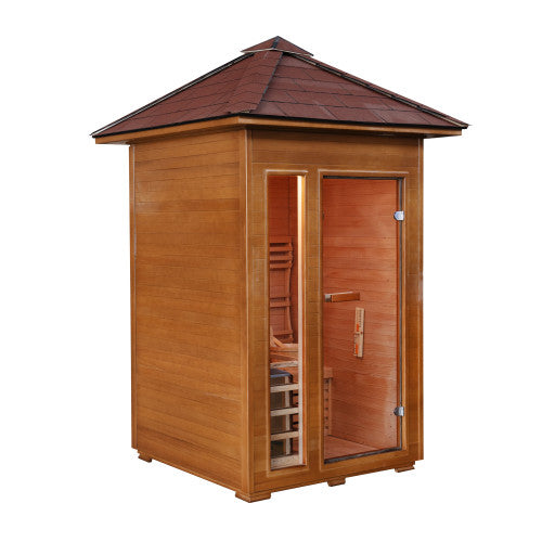 Sunray Bristow 2-Person Outdoor Wet/Dry Traditional Sauna with Harvia Heater