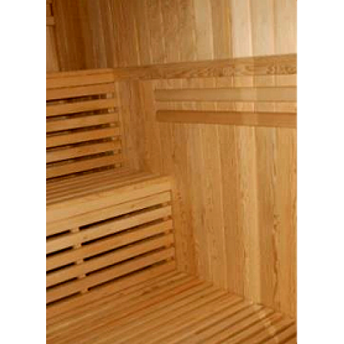 SunRay Tiburon 4-Person Indoor Traditional Sauna Double Bench with 6kW Harvia Heater