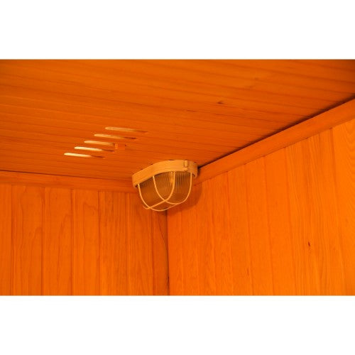 SunRay Tiburon 4-Person Indoor Traditional Sauna Double Bench with 6kW Harvia Heater