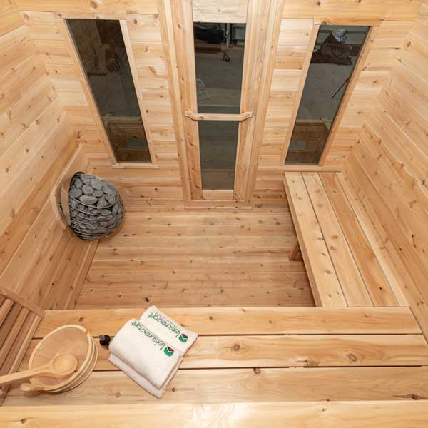 Dundalk Leisurecraft Canadian Timber Georgian Cabin Sauna with Porch