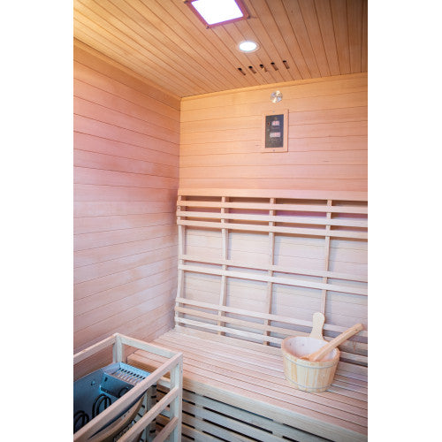 Sunray Bristow 2-Person Outdoor Wet/Dry Traditional Sauna with Harvia Heater