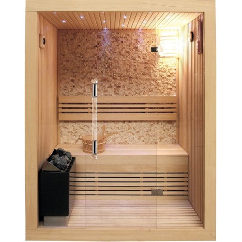 SunRay Rockledge 2-Person Luxury Indoor Traditional Sauna with 4.5kW Harvia Heater