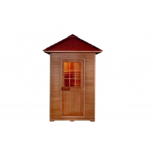 SunRay Eagle 2 Person Outdoor Traditional Wet/Dry Sauna with Harvia Heater