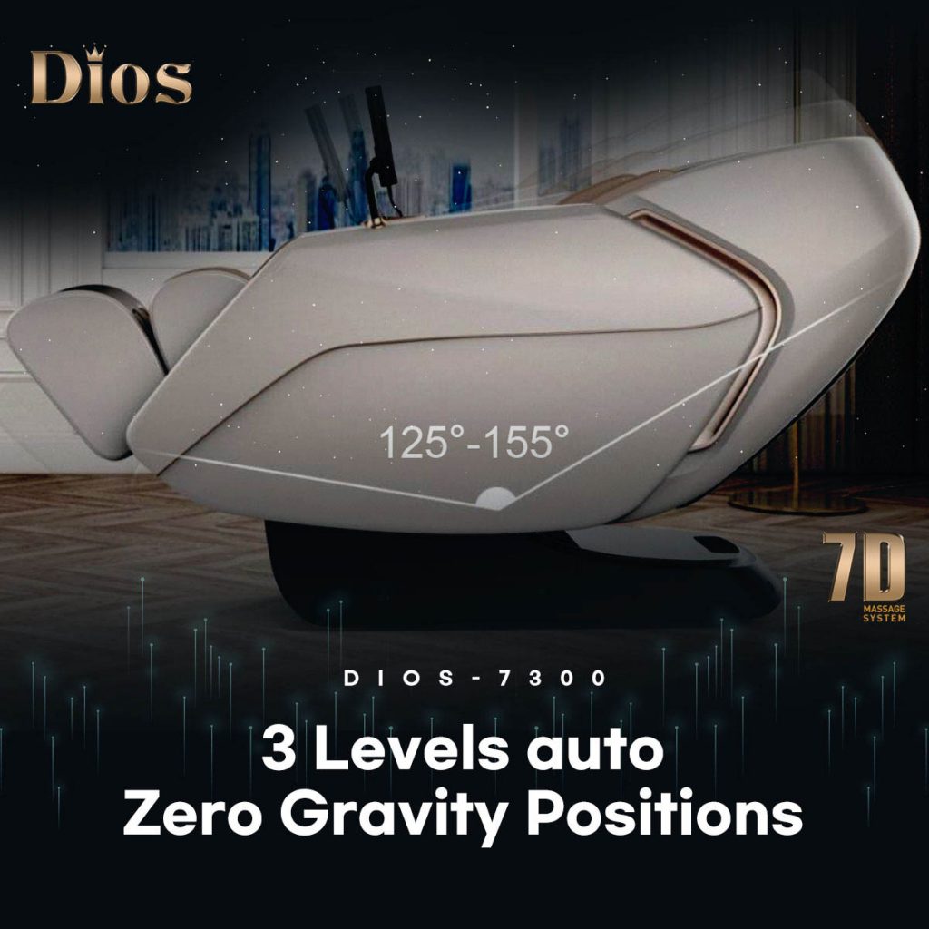 Dios Massage Chair 7D Dual Core Air Roller SL-track with 3D Calf Kneading Dios-7300 Gray/Brown
