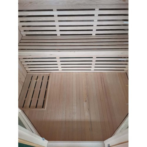 SunRay Tiburon 4-Person Indoor Traditional Sauna Double Bench with 6kW Harvia Heater