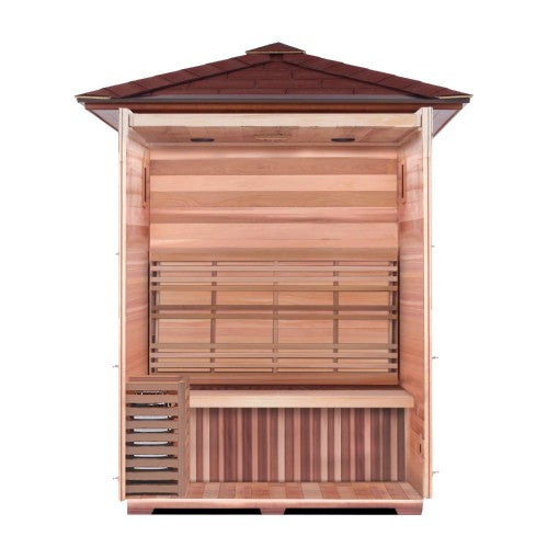 SunRay Freeport 3-Person Outdoor Traditional Wet/Dry Sauna with Harvia Heater