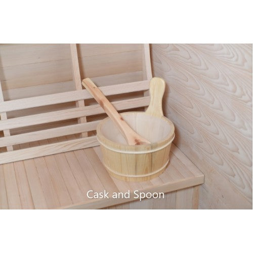 SunRay Tiburon 4-Person Indoor Traditional Sauna Double Bench with 6kW Harvia Heater