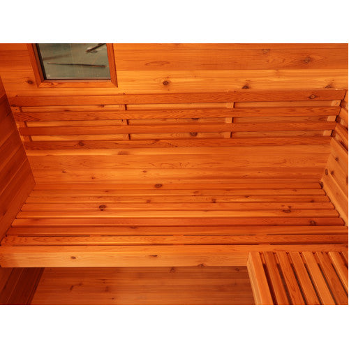 SunRay Denali 4-Person Contemporary Outdoor Sauna with Harvia Heater